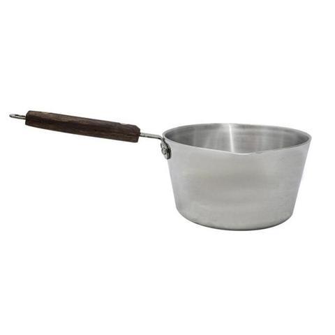 Milk Pan Nr 3 Heavy Duty Aluminium Milk Cooking Sauce Pan Pot Wooden Handle MK3 A (Parcel Rate)