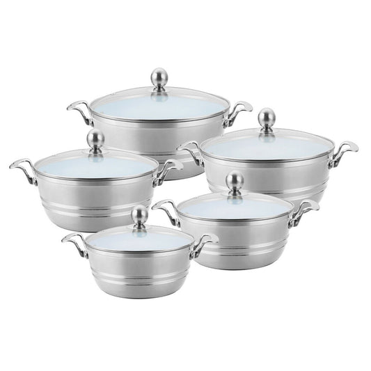 SQ Professional Seramiq Mianra Diecast Stockpot Set of 5 Quartz 7202 (Big Parcel Rate)