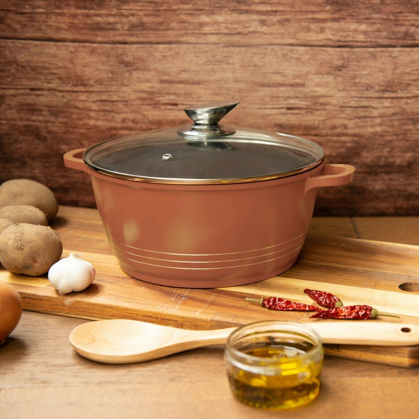 Durane Die Cast Stock Pot Set of 5 Copper 9630 (Big Parcel Rate)