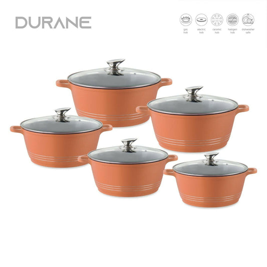 Durane Die Cast Stock Pot Set of 5 Copper 9630 (Big Parcel Rate)