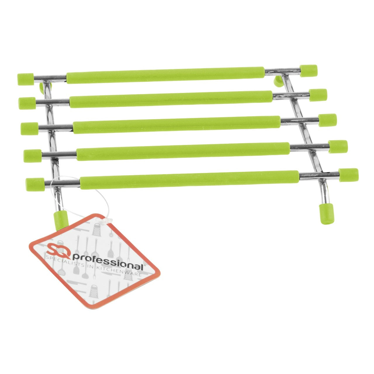 SQ Pro Elite Stainless Steel and Silicone Pan Trivet 20 x 21 cm Green 6226 (Parcel Rate)