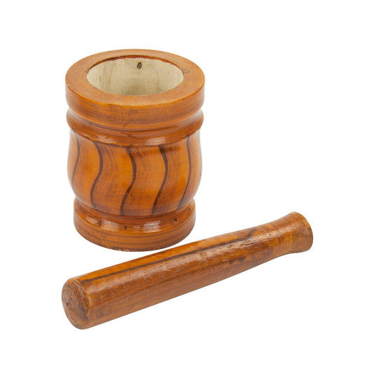 Durane Wooden Mortar & Pestle 13x15cm 9934 (Parcel Rate)