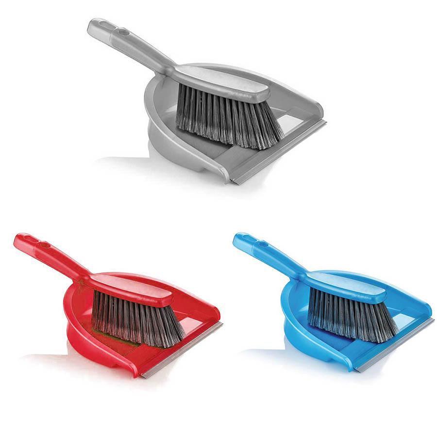 Household Kitchen Plastic Brush With Dustpan 1 Pc Assorted Colours ZP123 (Parcel Rate)