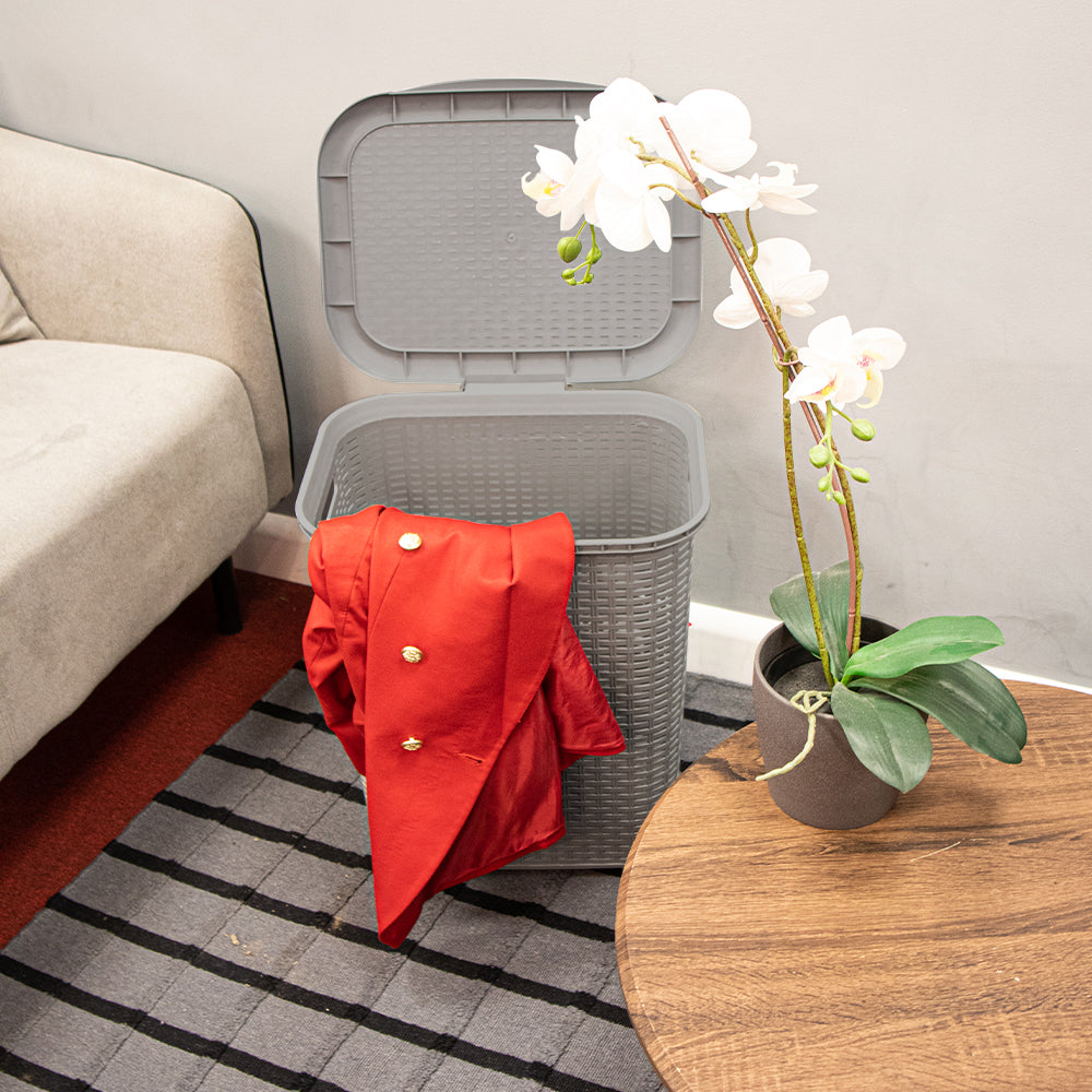 Tuffex Plastic Rattan Laundry Basket 45L Assorted Colours 10162