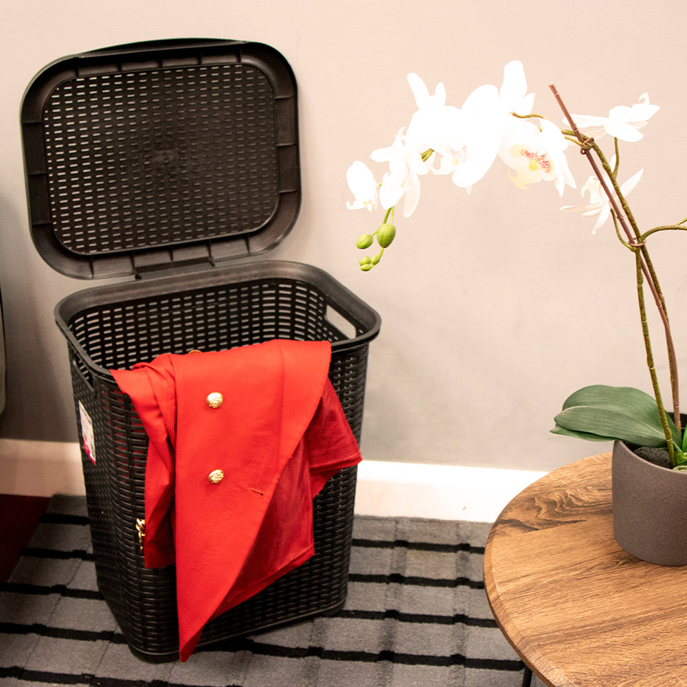 Tuffex Plastic Rattan Laundry Basket 45L Assorted Colours 10162