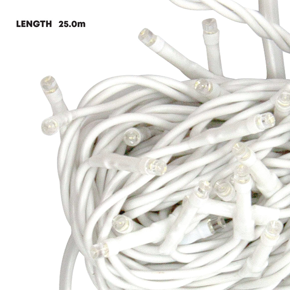 Durane LED Fairy Light String White Wire 25m 300 Bulbs White 10180 (Parcel Rate)