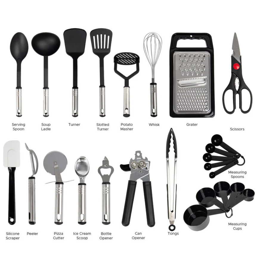 Plastic Kitchen Cooking Utensil Set of 17 10488