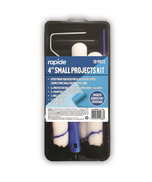 Rapide 4" Small Projects Paint Tray and Roller Set Kit 1088 (Parcel Rate)