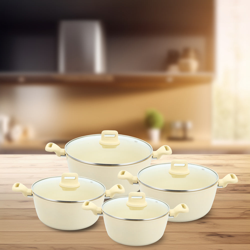 SQ Professional Zoya Forged Stockpot Set of 4 Cream 11711 (Big Parcel Rate)