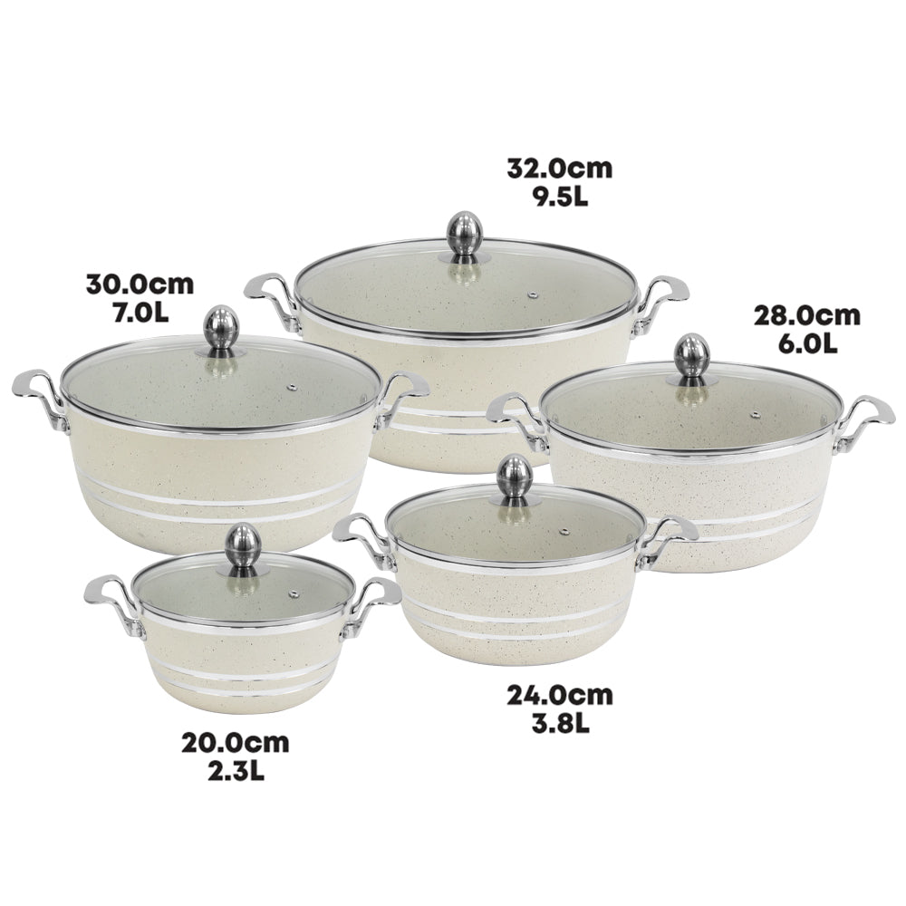 SQ Professional Seramiq Mianra Diecast Stockpot Set of 5 Howlite 11728 (Big Parcel Rate)