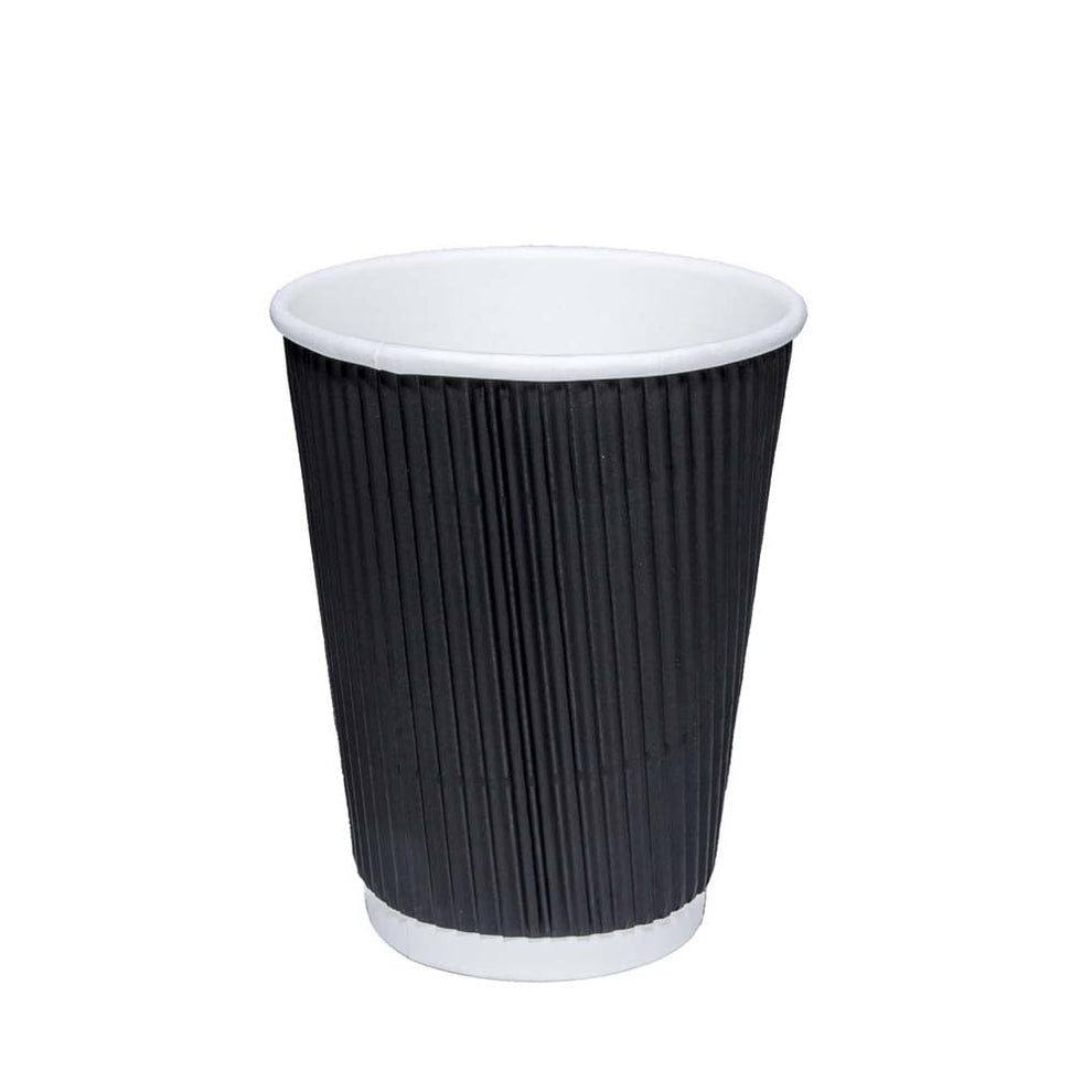 Black Ripple Paper Cups 12oz Pack of 20 RB1220 – [C3 M8W] Manchester ...