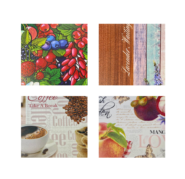 Plastic Rectangle Coffee Tea Serving Tray with Printed Design 45 x 32 x 2cm Assorted Designs 1390