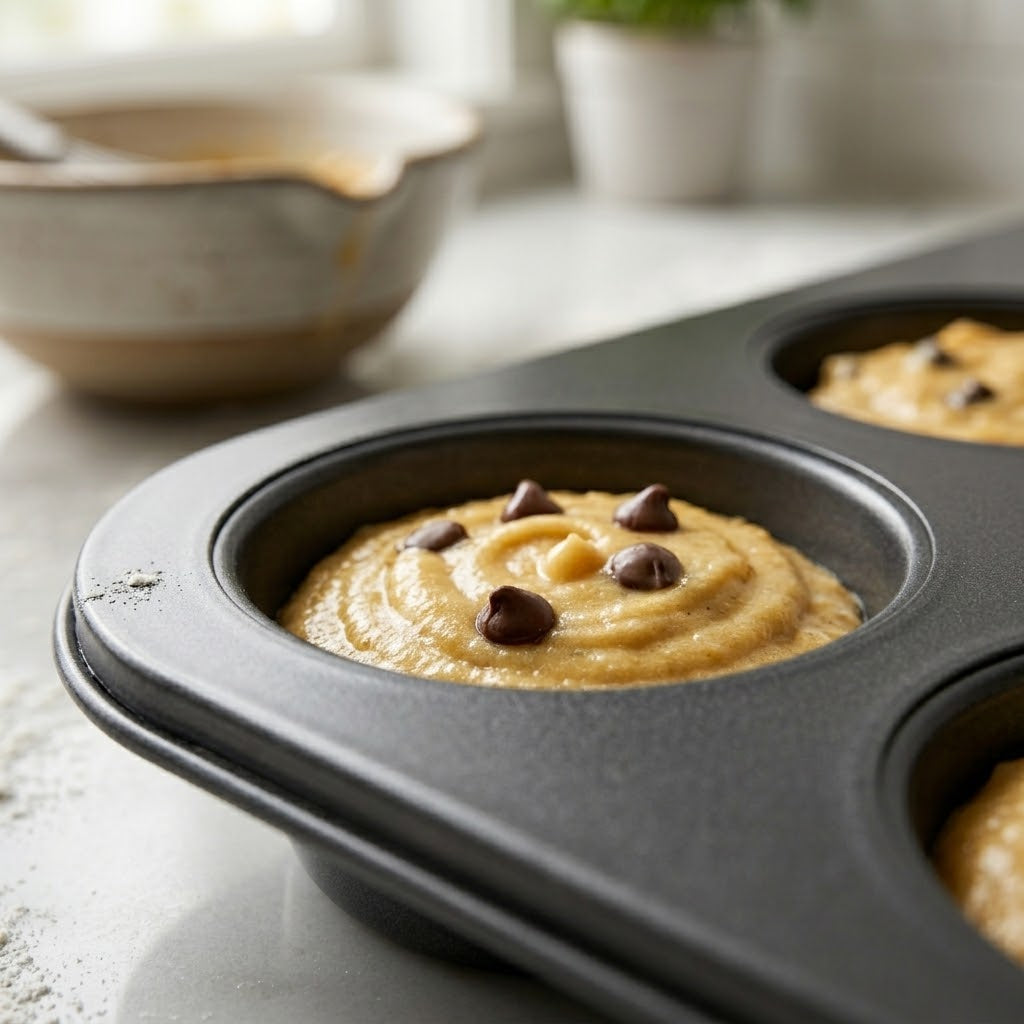 Metal Muffin Cupcake Baking Tray – 6 Cup Capacity, 26 x 18.5 cm, Black, SKU 6448/6484A