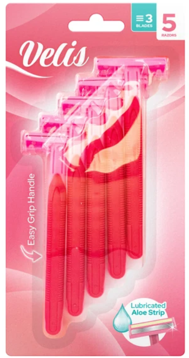Velis Ladies Triple Blade Disposable Razors 5pk 60g SKU 321233