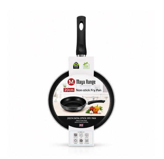 Maya Range Non-Stick Induction Frying Pan – Black, 20 cm, 2.0 mm SKU MR1257