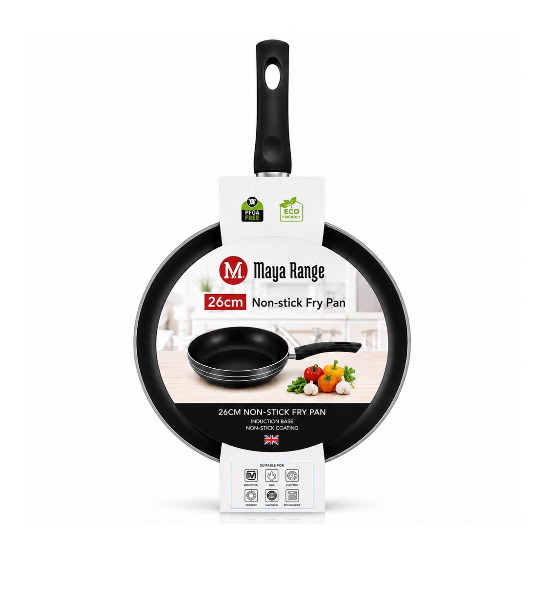 26cm Black Non-Stick Induction Pressed Frypan 2.0mm SKU MR1260