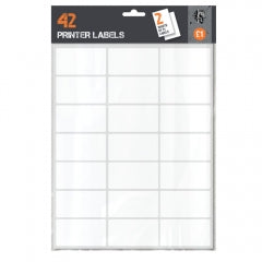 Printer Labels, 2 Sheets of 21 Labels 37x23x0.1cm 46g SKU A2459
