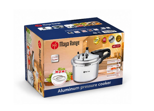 Aluminium Pressure Cooker for Fast Family Meals Induction Compatible 7L 24cm Silver SKU MW-MR1137-PP
