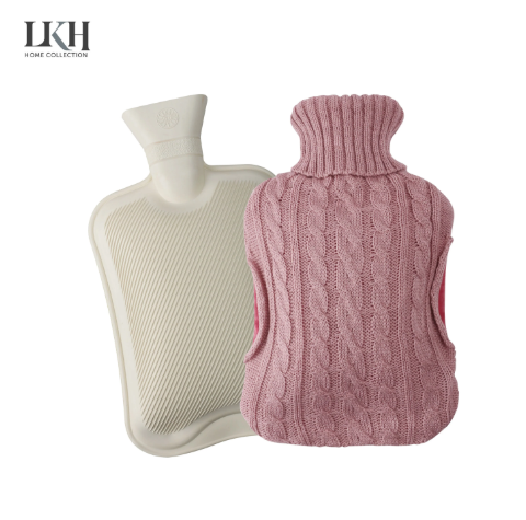2L Hot Water Bottle with Knitted Cover & Front Pocket SKU 9236