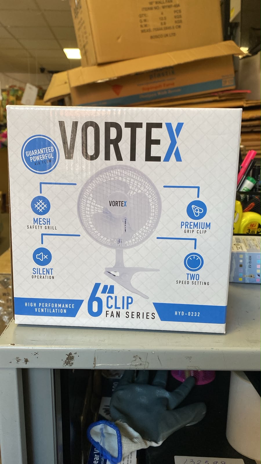 6" Clip Fan Vortex C15 HYD-0232 900g 19.5x15x21cm 20W 50Hz 220V F12.50