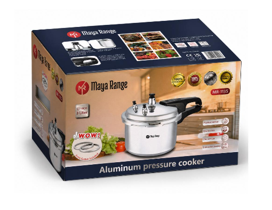 Aluminium Pressure Cooker for Fast and Efficient Cooking 3L Capacity 18cm Diameter Induction Compatible Extra Gasket Included SKU MW-MR1135-PP