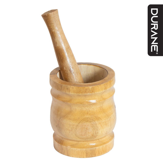 Durane Wooden Mortar & Pestle Large 15 x 18cm Light Wood 2709