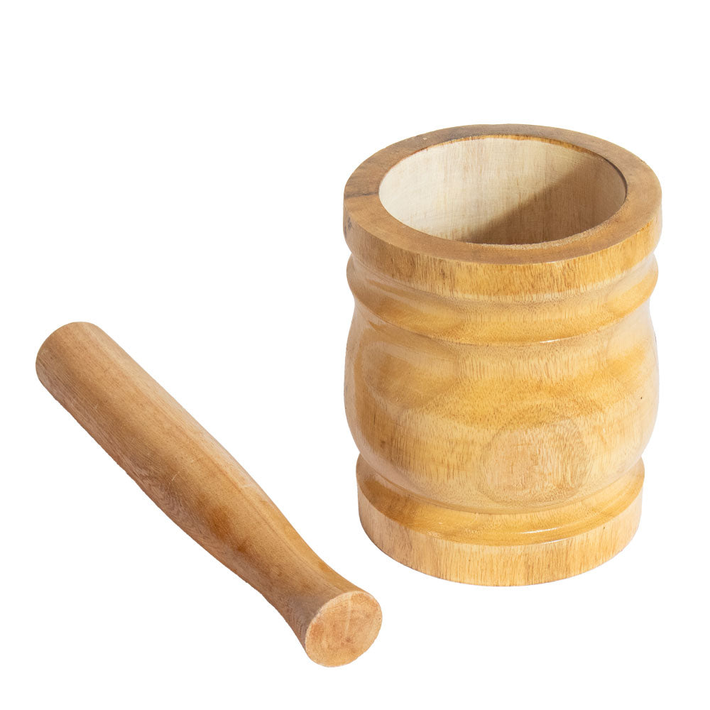 Durane Wooden Mortar & Pestle Small 10 x 13cm Light Wood 2710