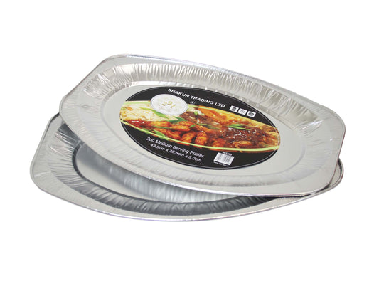 Aluminium Foil Serving Tray 43 x 28.8 x 3 cm Pack of 2 297353