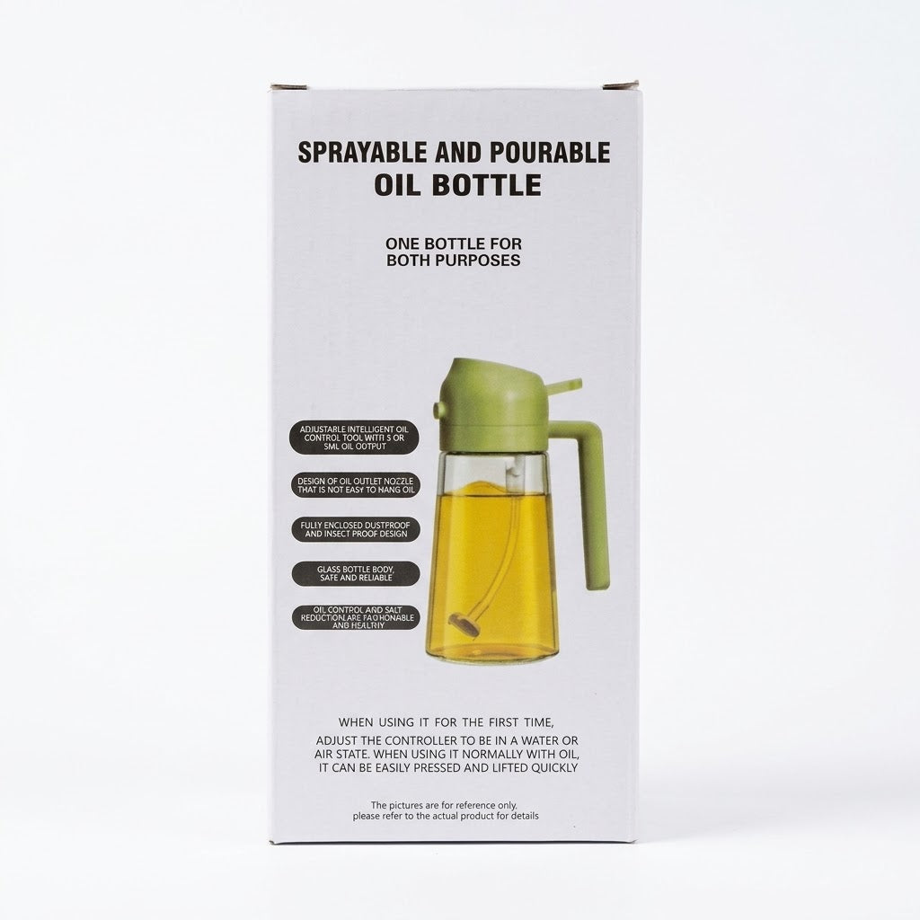 Leakproof Refillable 2-in-1 Oil Sprayer &amp; Pourable Bottle 18x10x8cm 249g – SKU 8144