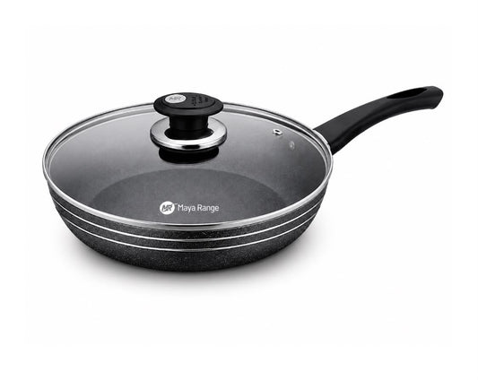 24cm Black Non-Stick Frypan with Lid 2.0mm SKU MR1270