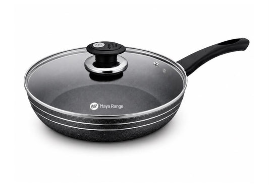 30cm Black Non-Stick Frypan with Lid 2.0mm SKU MR1273
