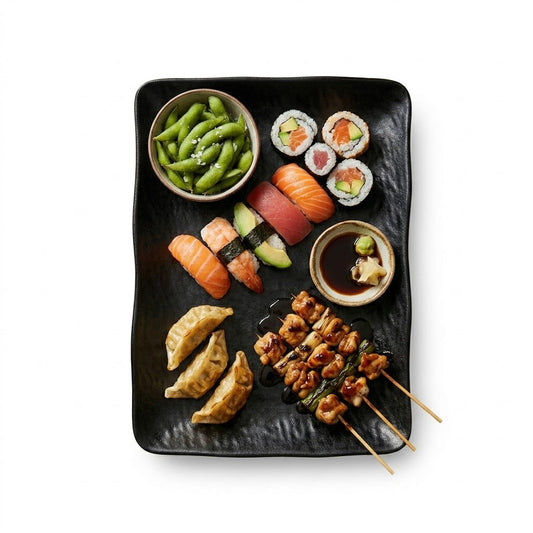 Black Melamine Plate 194g, 18 x 26cm – SKU 8195