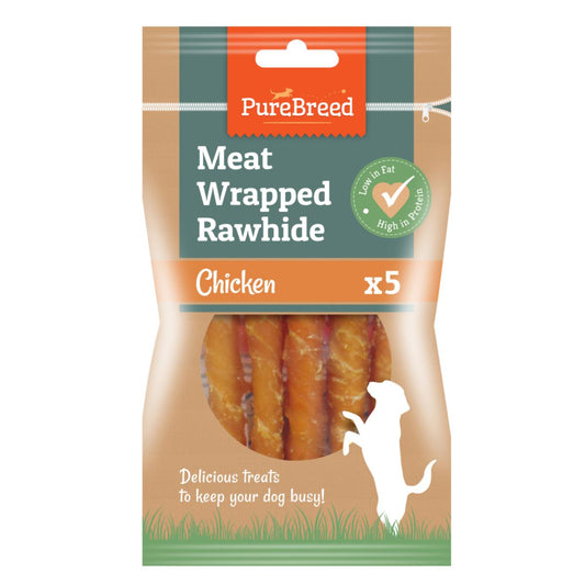 Pet Dog Treats Meaty Twist Wraps with Real Chicken 5 Pack Chicken Flavour 317606 (Large Letter Rate)