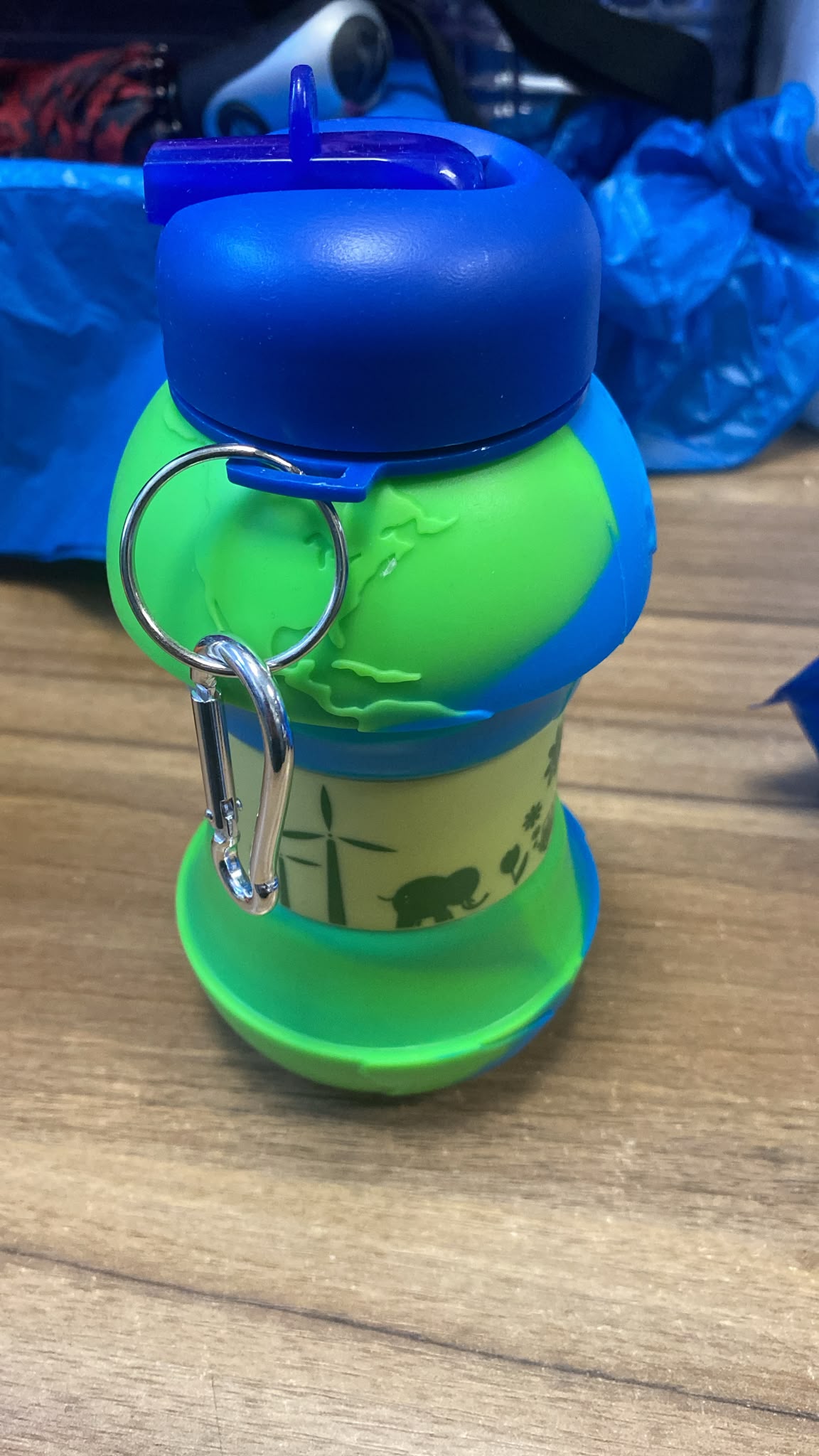Space-Saving Collapsible Water Bottle – Globe Design, 500ml Assorted Designs SKU 7903