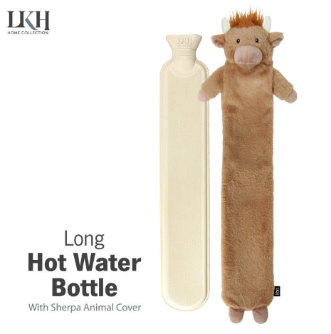 2L Long Hot Water Bottle with Sherpa Cover SKU 9318