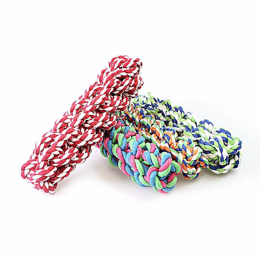 Pet Dog Toy Tough Twisted Chewable Knot Assorted Colours 4102 (Parcel Rate)