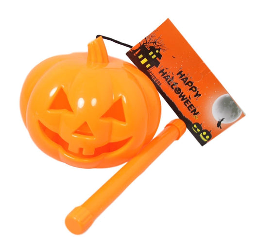 Halloween Light Up Pumpkin With Stick Festive Fun Trick Or Treat Pumpkin 13-15cm 4636 (Parcel Rate)