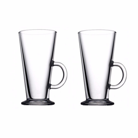 PB Colombian Glass Coffee Latte Mug 263ml Pack of 2 55861 (Parcel Rate)