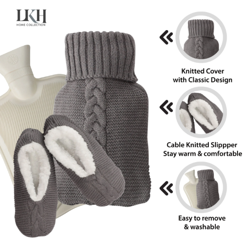 Hot Water Bottle and Slipper Gift Set SKU 9234