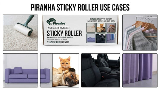 Reusable Sticky Lint Roller Twin Pack for Removing Pet Hair & Fluff with Protective Cover SKU 9001