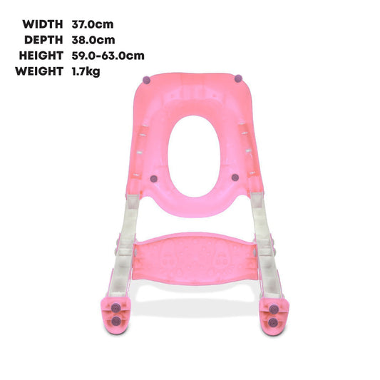 SQ Professional Plastic Children's Teddie Toilet Seat Ladder 59cm Pink 5824 / 2548 (Big Parcel Rate)