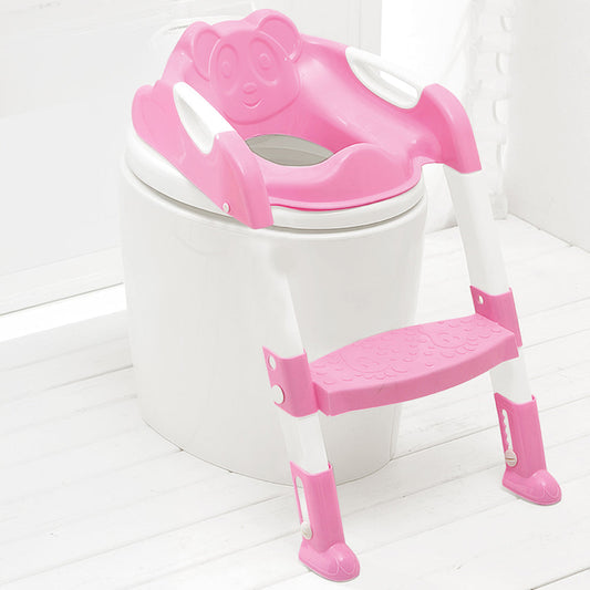 SQ Professional Plastic Children's Teddie Toilet Seat Ladder 59cm Pink 5824 / 2548 (Big Parcel Rate)