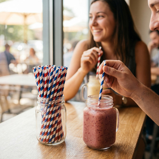 Biodegradable Paper Straws 6MM x 190MM 50pack ST80141