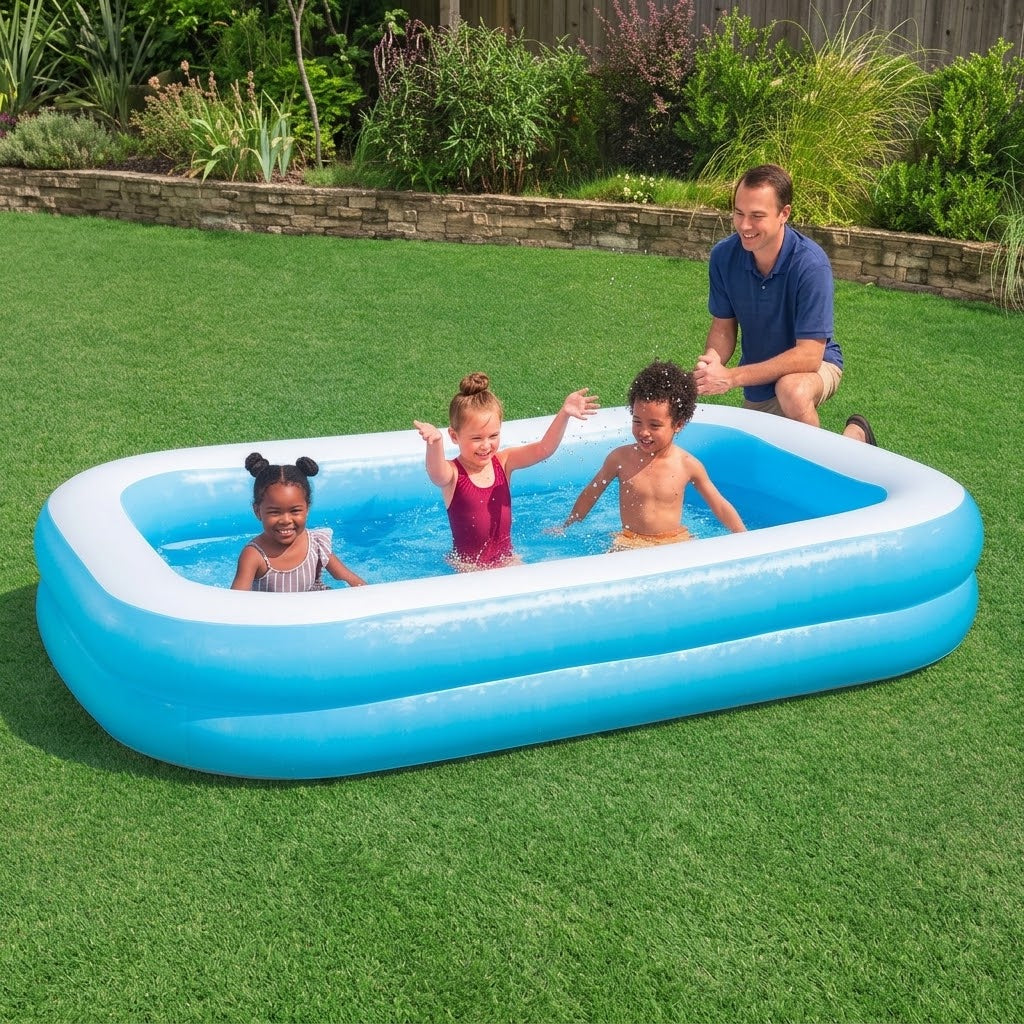 Blue Rectangular Family Pool 262x175x51cm 778L – Bestway SKU 54006