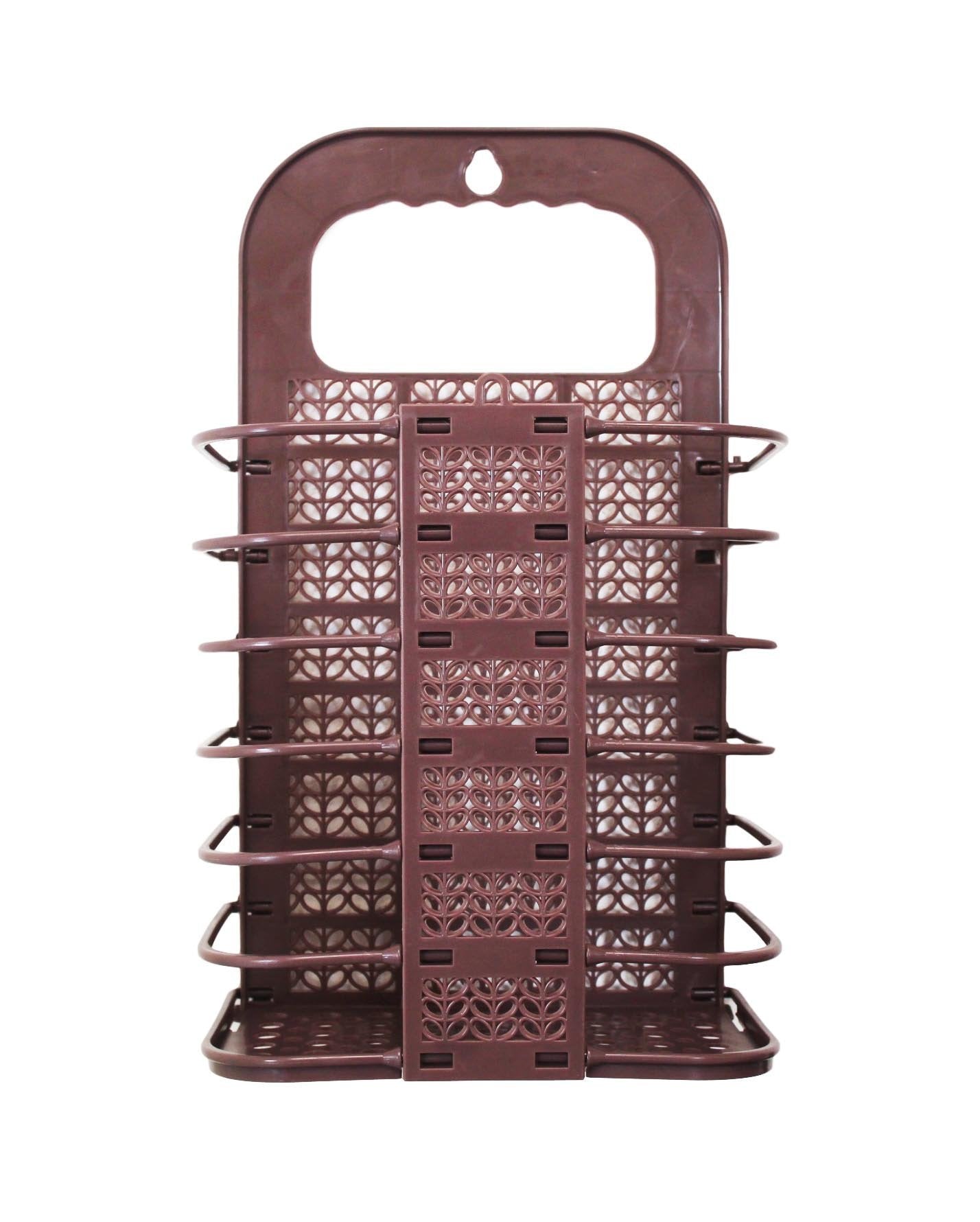 Multi Colours  Plastic Shower Bathroom Hanger Rattan Style Shelf Compartment 2.5Kg 6222