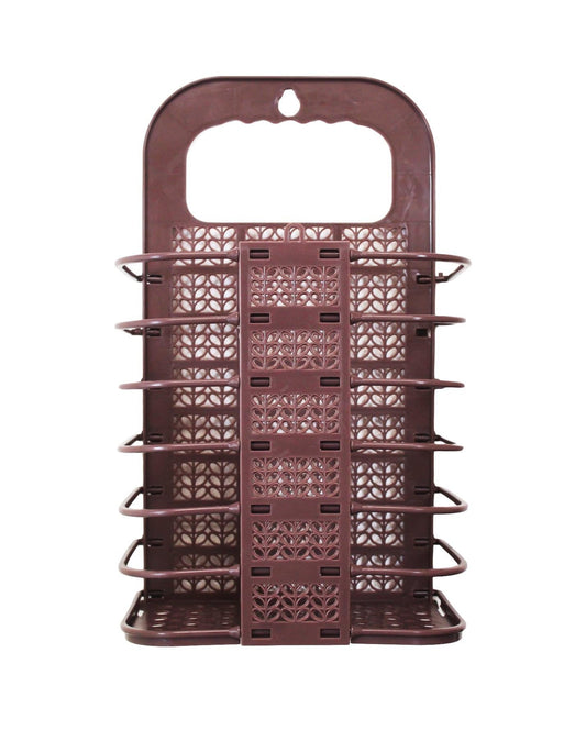 Multi Colours  Plastic Shower Bathroom Hanger Rattan Style Shelf Compartment 2.5Kg 6222