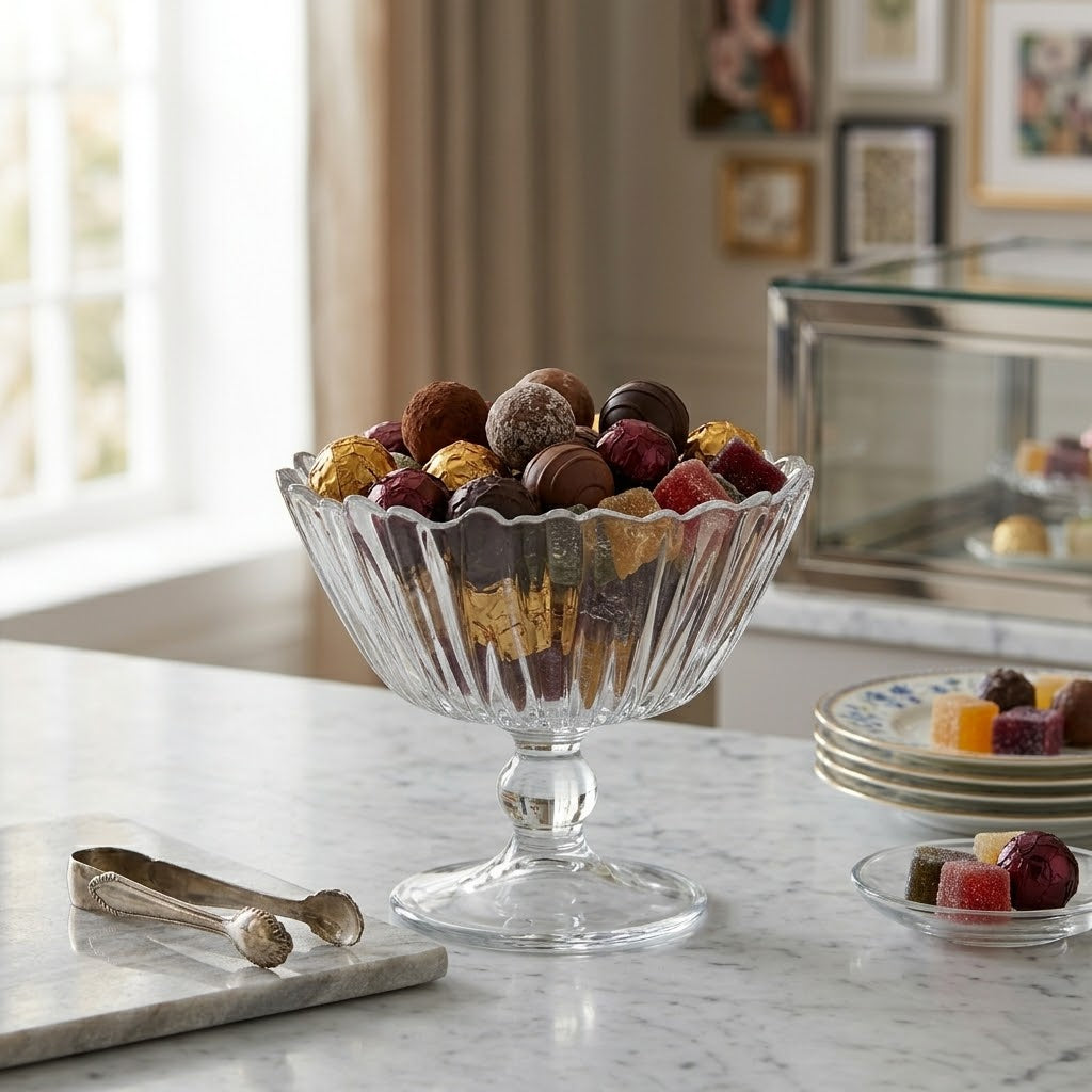 PB Aurora Glass Footed Candy Sweets Display Bowl 10.7 x 14cm SKU 95833