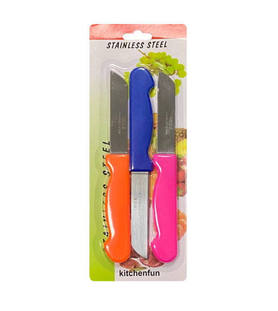 Small Fruit Knife Pack of 3 Assorted Colours 6954