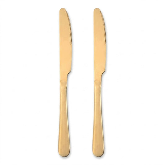 Gold Coloured Metal Butter Knife 22.5cm Pack of 2 7030