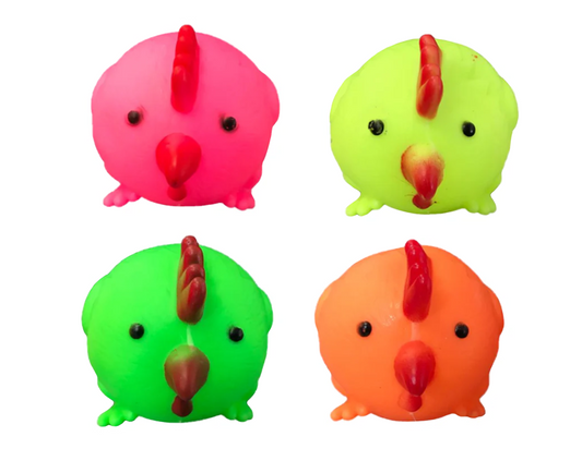 Pet Dog Toy Squeaky Round Chicken 7 x 9 cm  Assorted Colours 7092 (Parcel Rate)